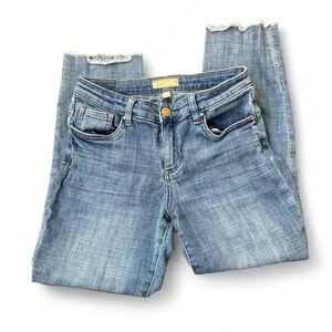 Kut from the Kloth Jeans Frayed Hem Light Wash Denim Casual Grunge Straight Leg